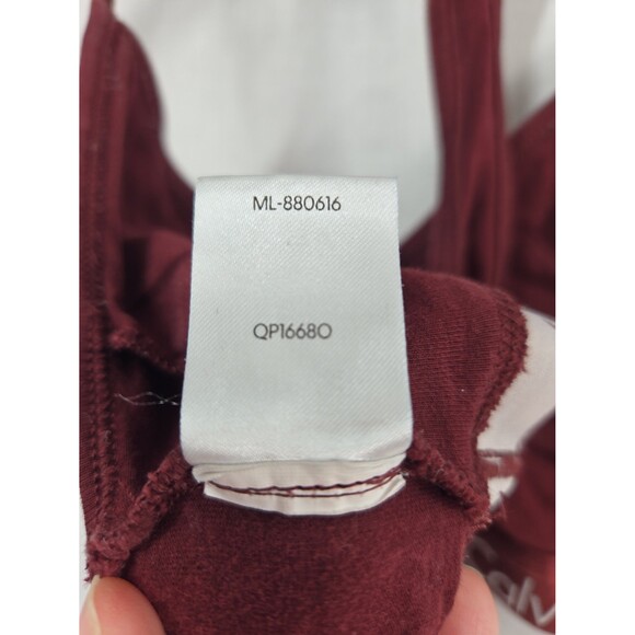 Calvin Klein Bralette Maroon Racerback Women's Large Cotton Blend Pull Over Bra - Picture 7 of 7